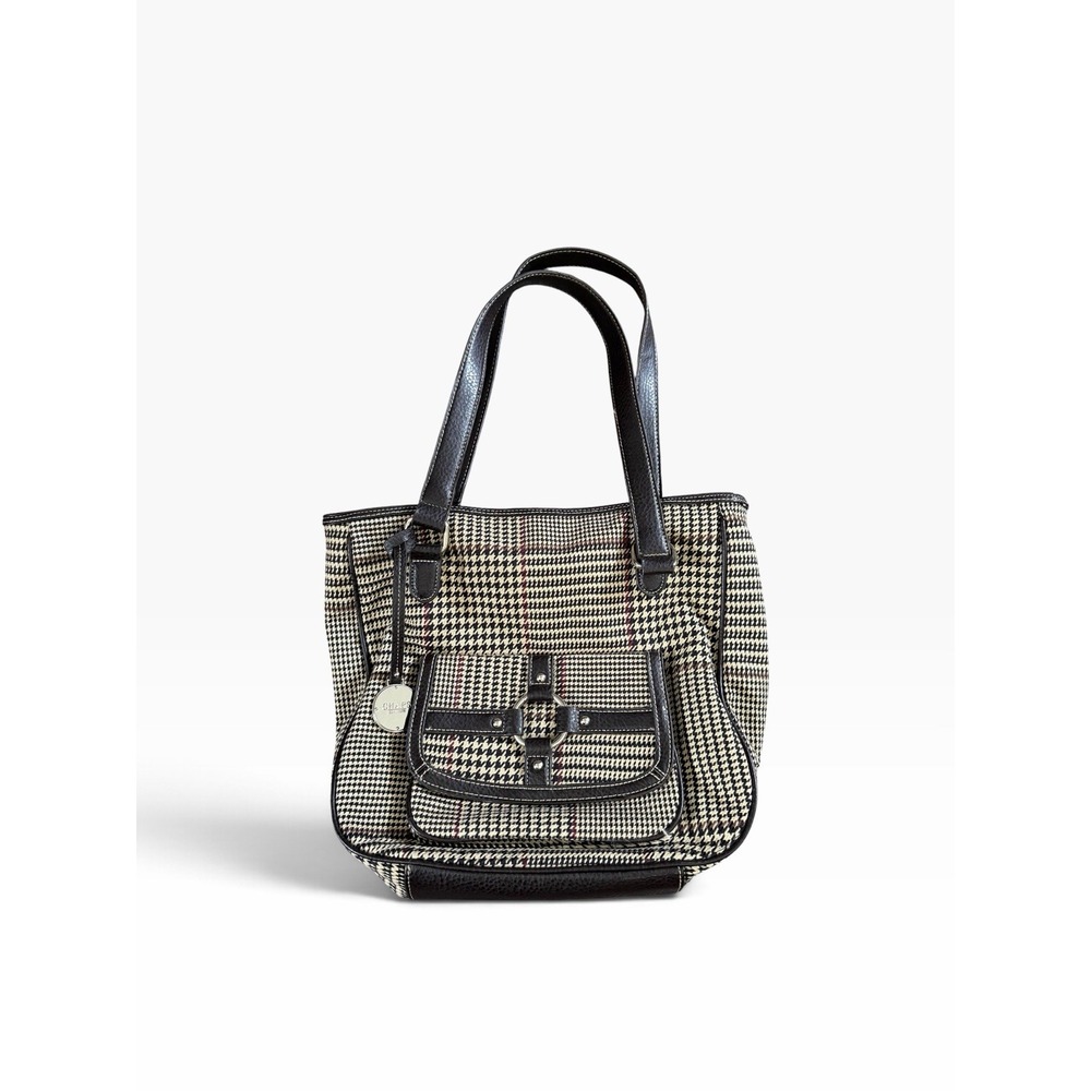 Vintage Chaps Ralph Lauren Houndstooth Plaid Hobo Shoulder Bag Purse Handbag Y2K